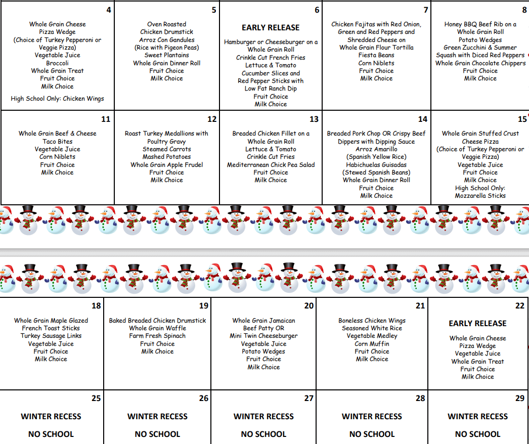 Hartford Public Schools Lunch Menu and Meal Programs FSL